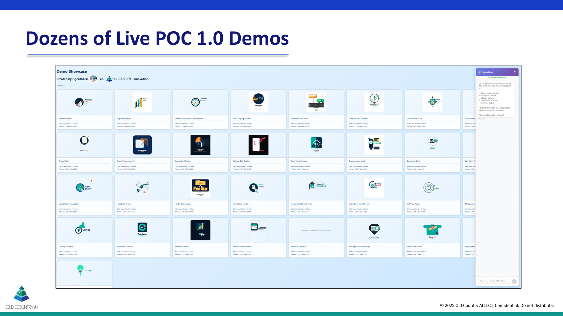 Slide 4 -- Dozens of Live POC 1.0 Demos
